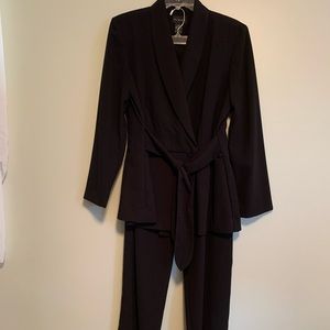 Black pant suit.